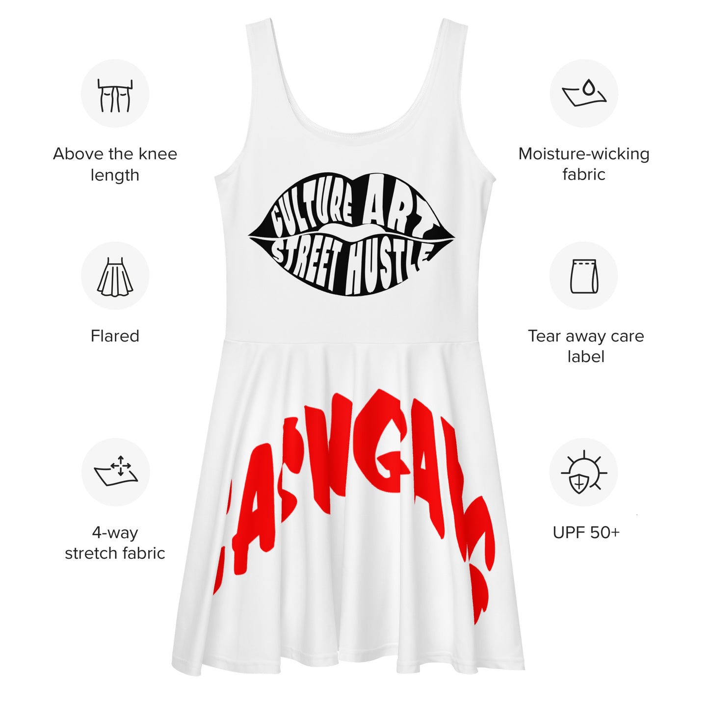 C.A.S.H CG Wht/Blk/Red Skater DressSkater Dress