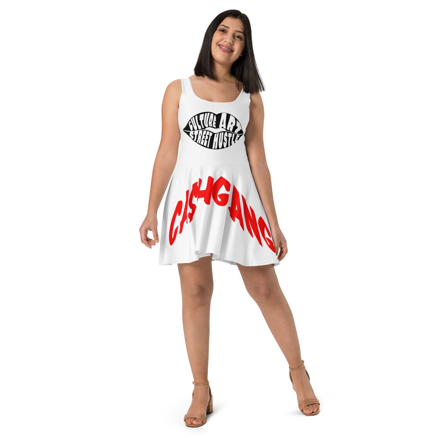 C.A.S.H CG Wht/Blk/Red Skater DressSkater Dress
