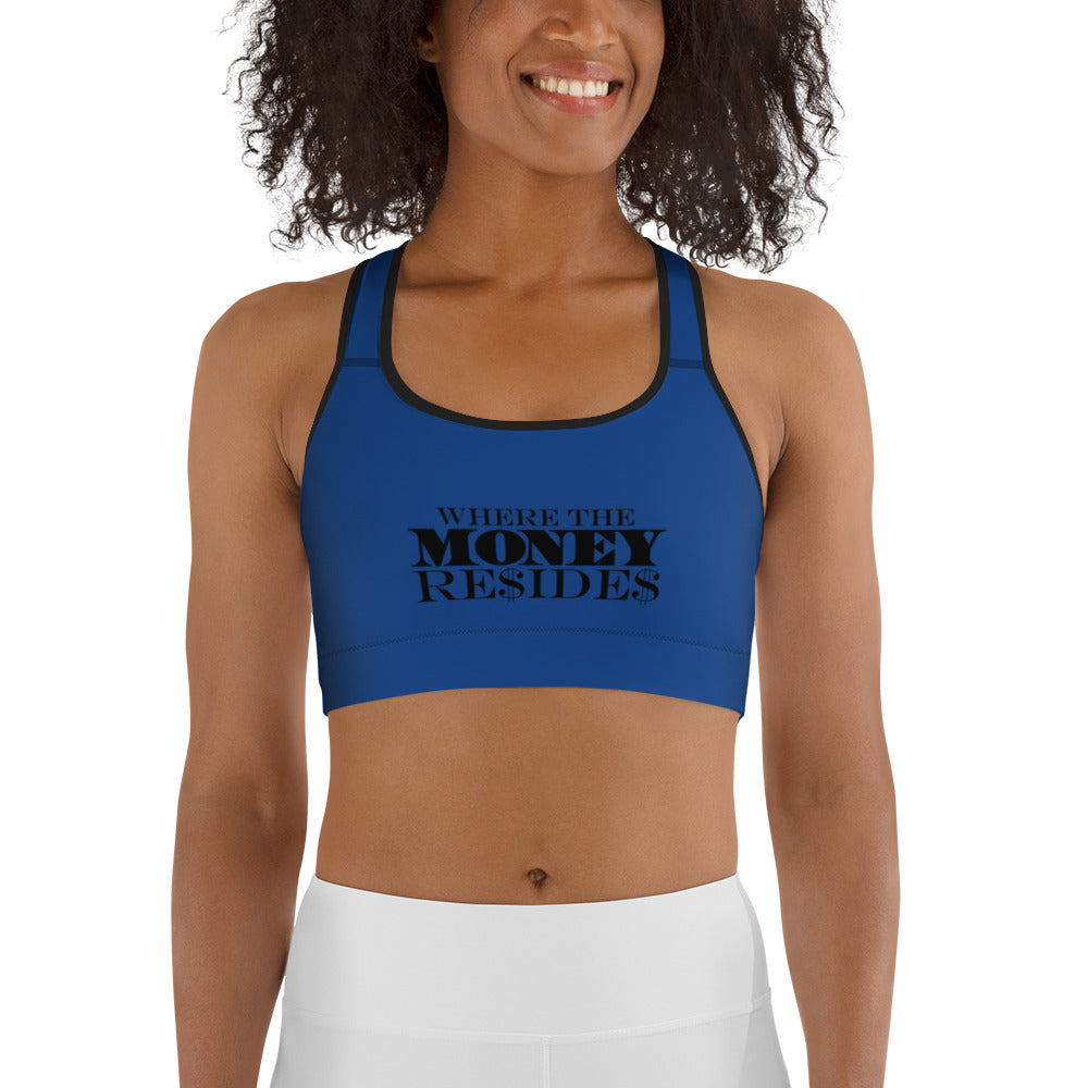 WTMR$ Blue BANDEMIC Sports bra