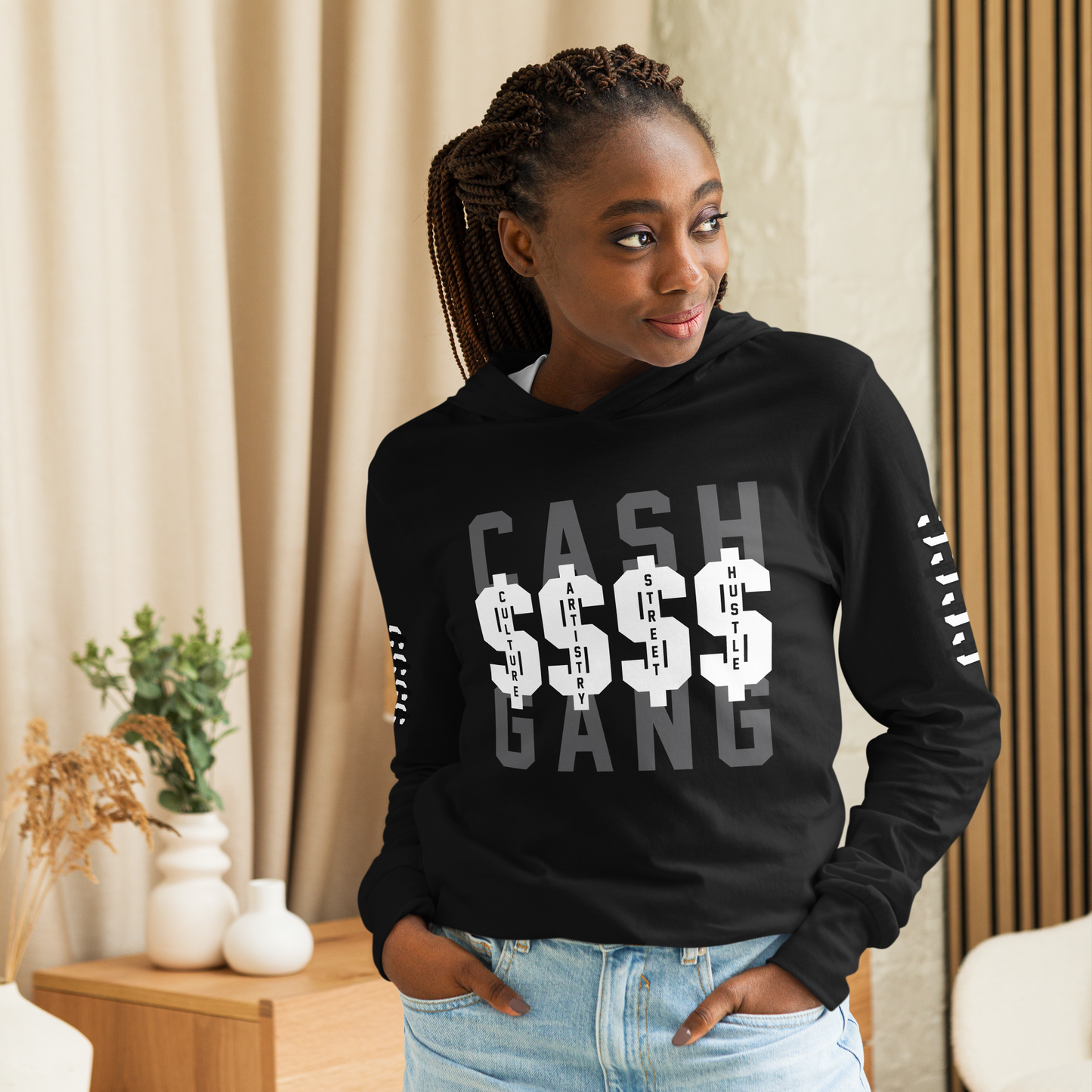 C.A.S.H Hooded long-sleeve tee